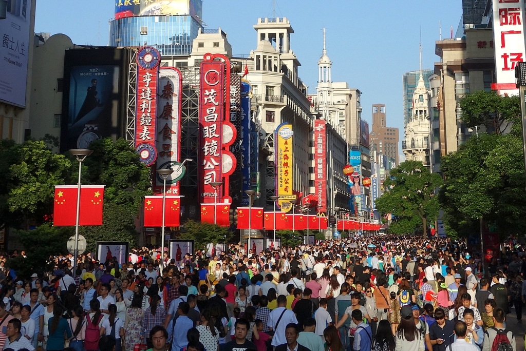 The crush of people on Shanghai’s Nanjing Road