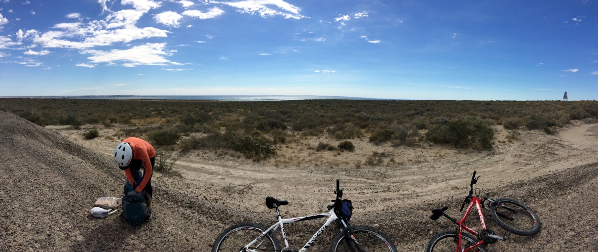 Long, dusty road near Puerto Madryn